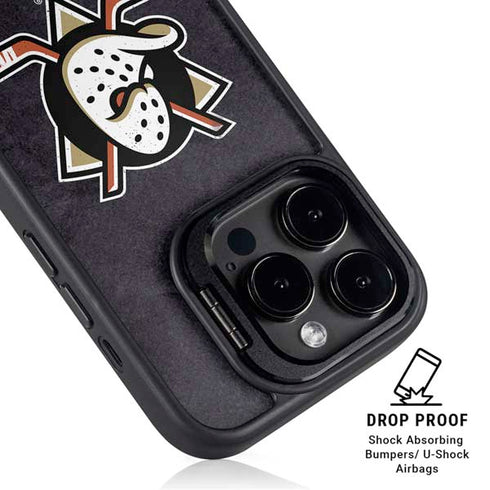 NHL Anaheim Ducks Distressed iPhone 14 Pro Kickstand Case